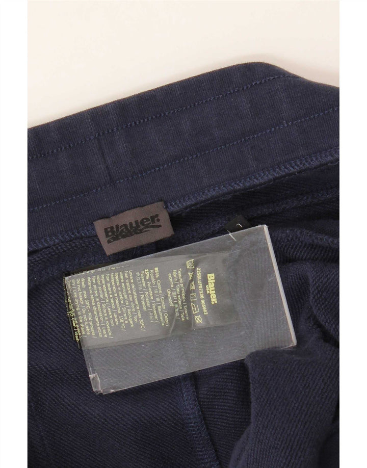 Blauer Pantalones de Chándal para Hombre Joggers Large Azul Marino Algodón