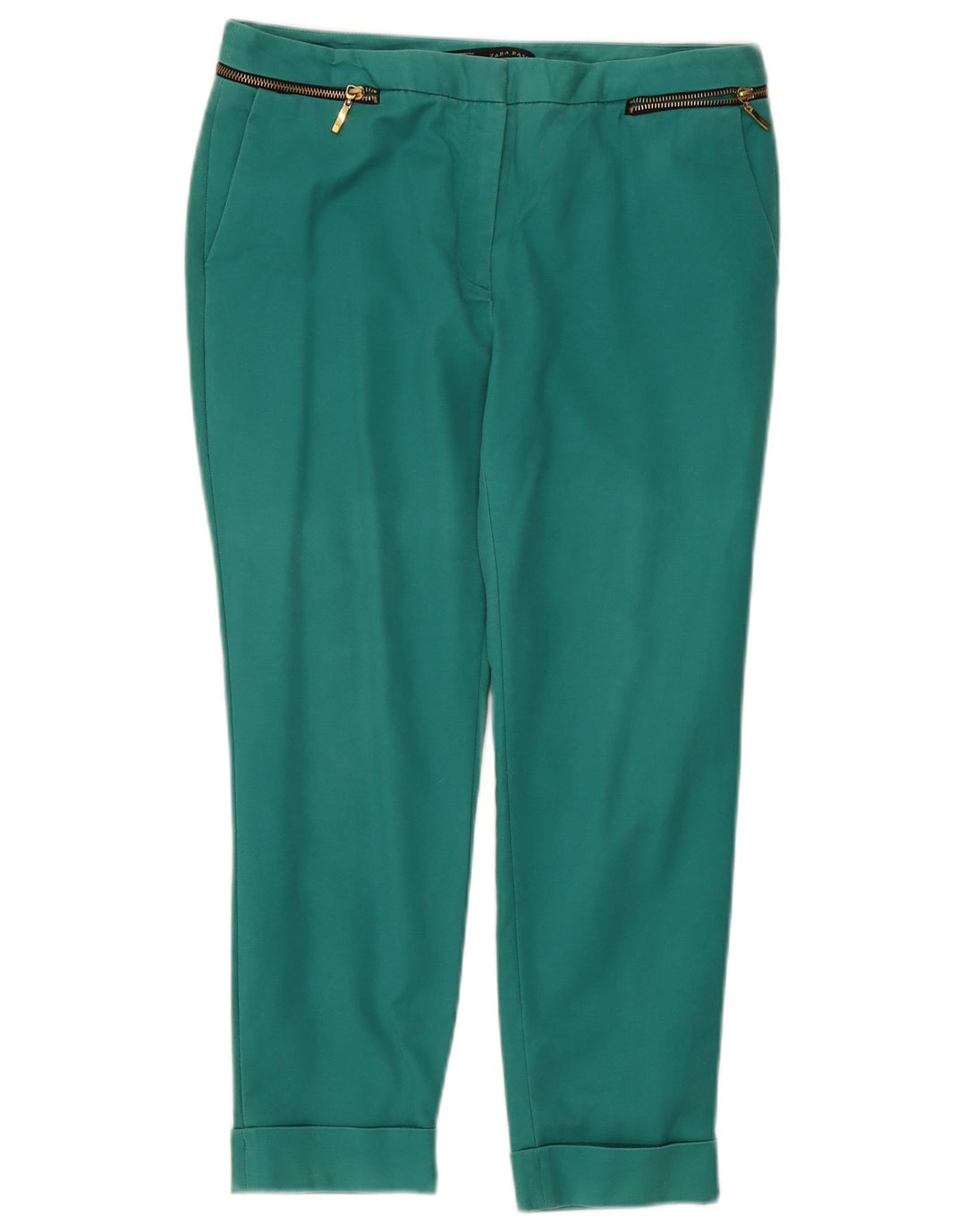 Zara Mujer Pantalones Cortos Slim EU 40 Medium W30 L25 Verde