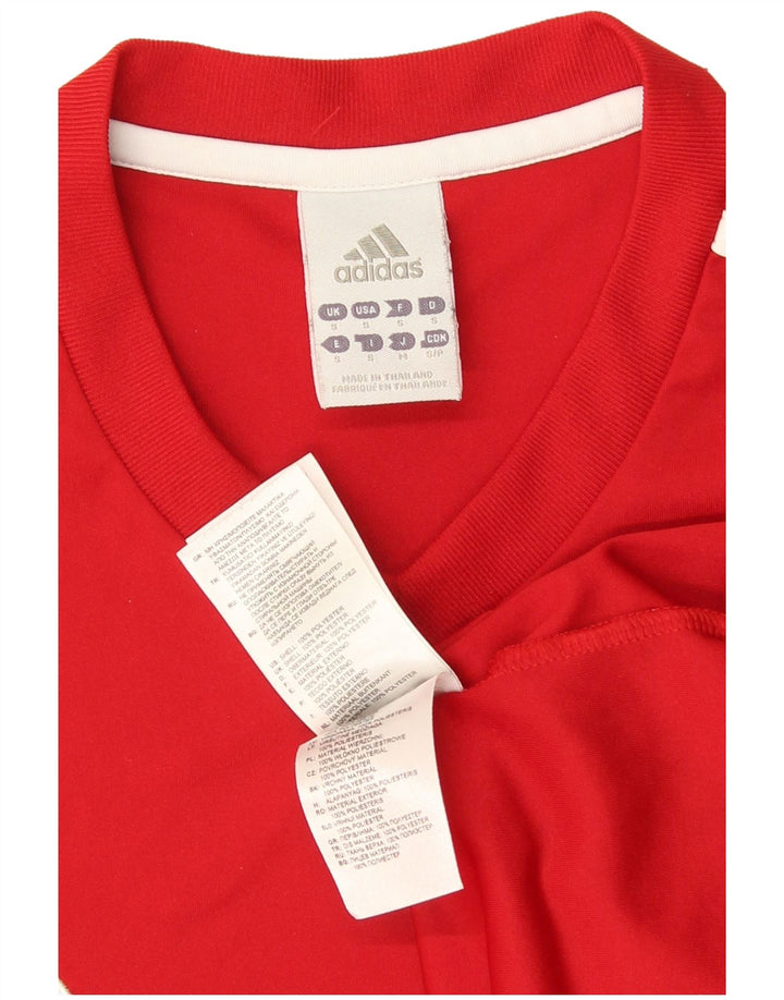 Adidas Mens Climalite Camiseta Top Pequeño Rojo Poliéster