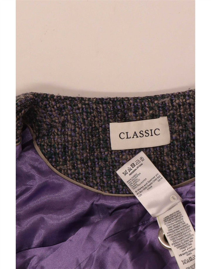Marks & Spencer Abrigo clásico para mujer UK 40 XL Poliéster moteado azul