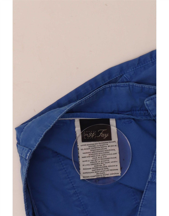 Fay Pantalones cortos chinos para hombre W34 Algodón azul grande