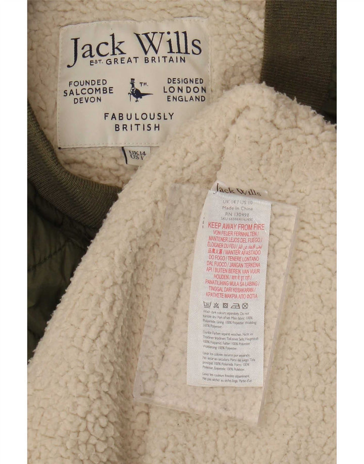 Jack Wills Chaqueta acolchada Sherpa para mujer UK 44 Grande Poliamida verde