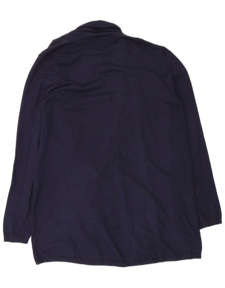 Zara Mujer Cárdigan Abierto Suéter UK 12 Medium Azul Marino