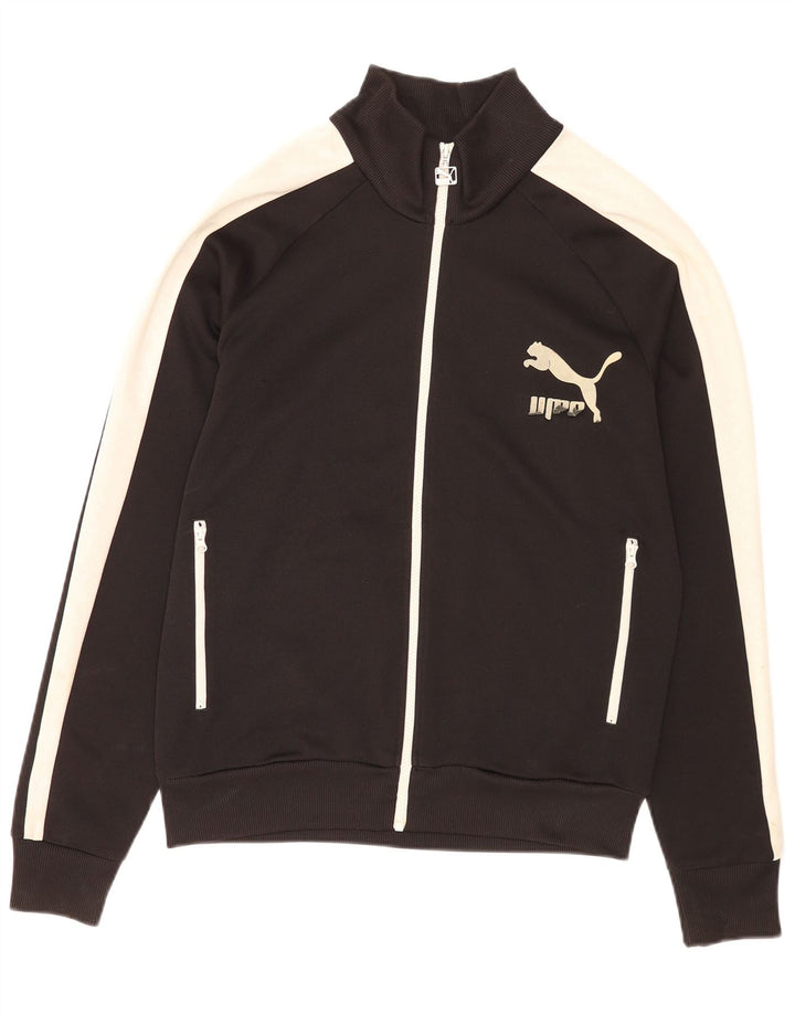 Puma Chaqueta superior de chándal con estampado gráfico para hombre Poliéster color block negro grande