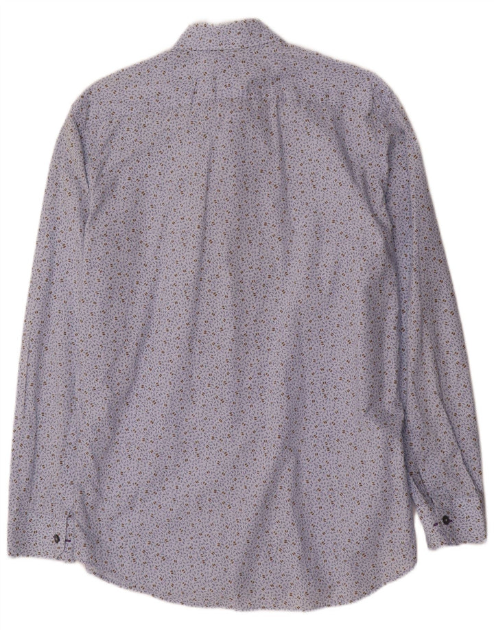 Paul Smith Camisa ajustada con estampado abstracto para hombre Talla 43 17 Azul mediano