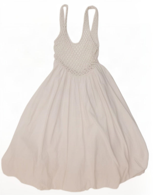 Zara Mujer Vestido Burbuja Sin Mangas UK 44 Large Blanco