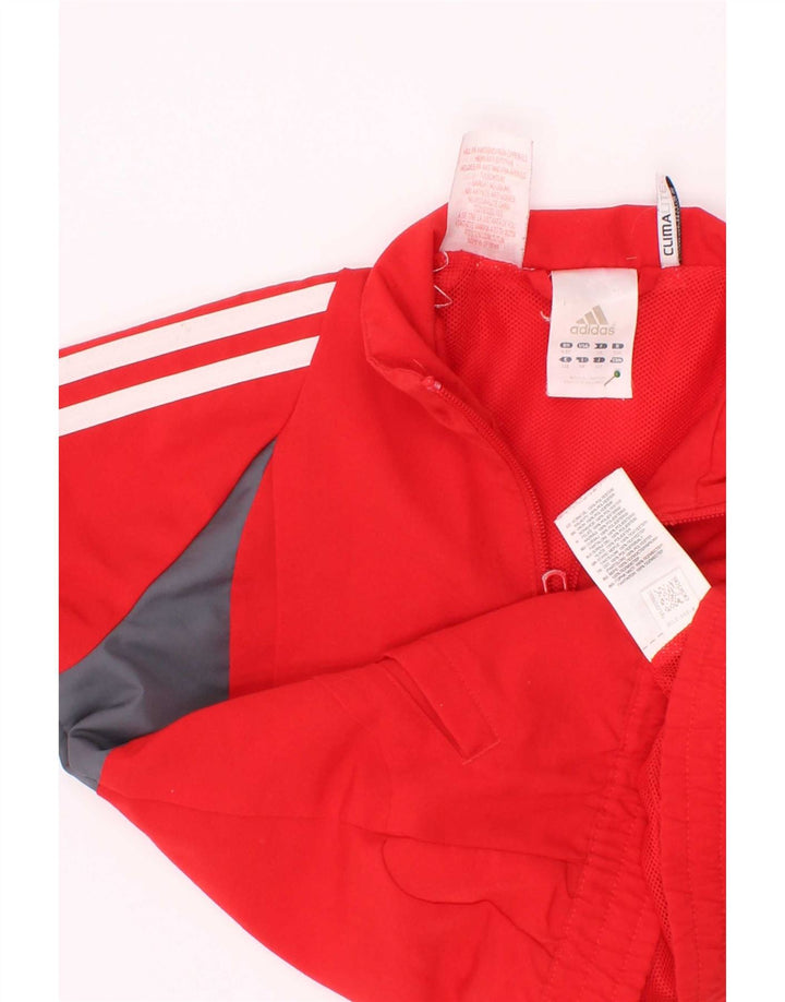 Adidas Chicos Climalite Chándal Top Chaqueta 4-5 Años Rojo Colorblock