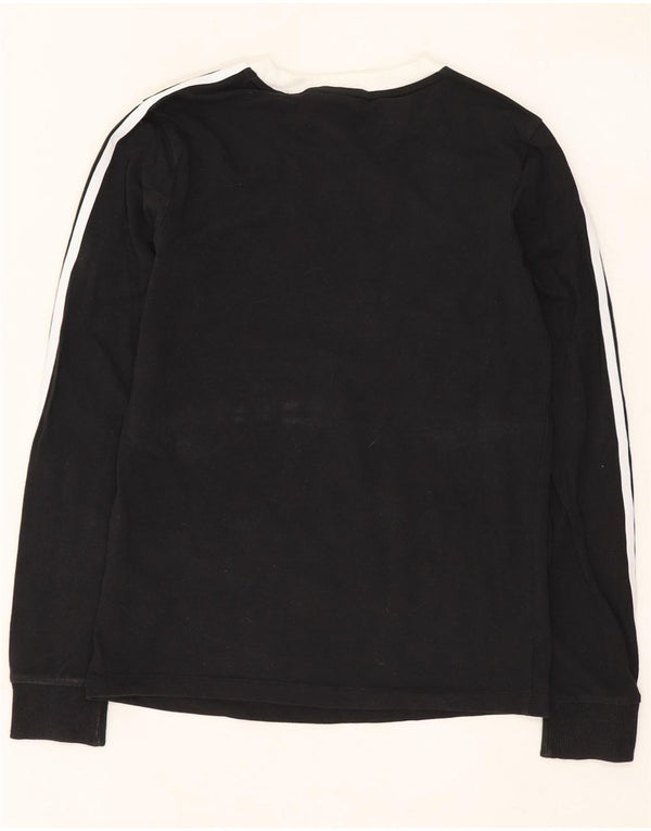 ADIDAS Womens Top Long Sleeve UK 6 XS  Black Cotton