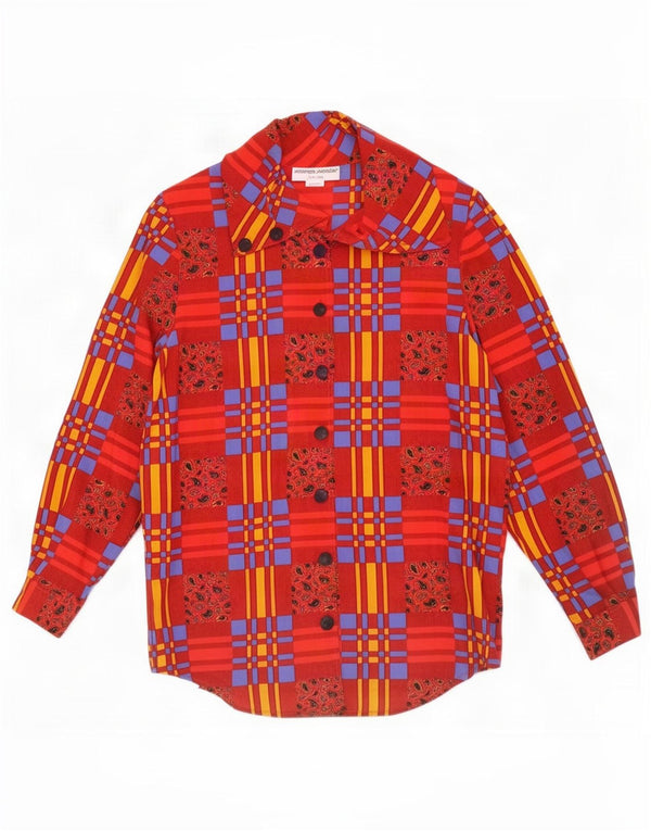 Solange Mondor Blusa para mujer UK 16 Large Red Patchwork