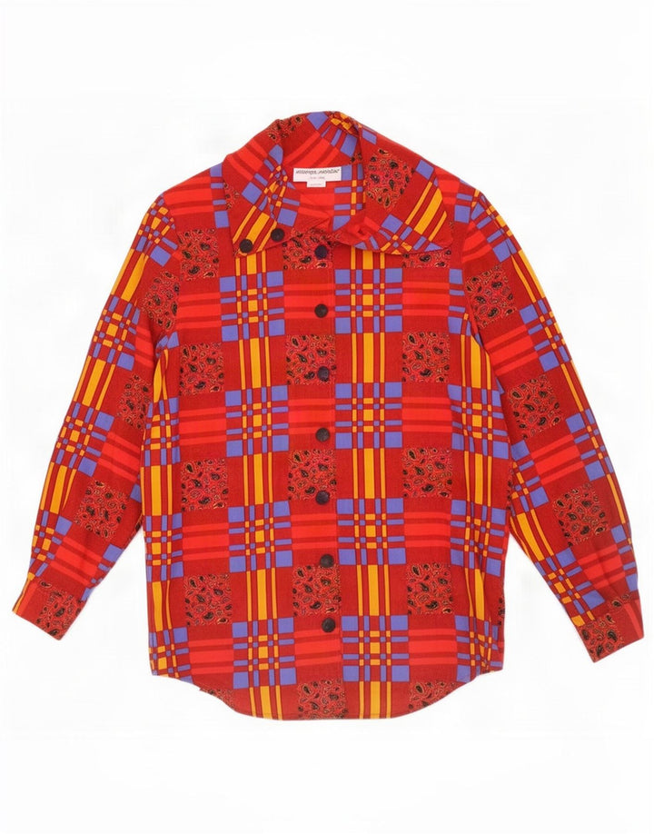 Solange Mondor Blusa para mujer UK 16 Large Red Patchwork