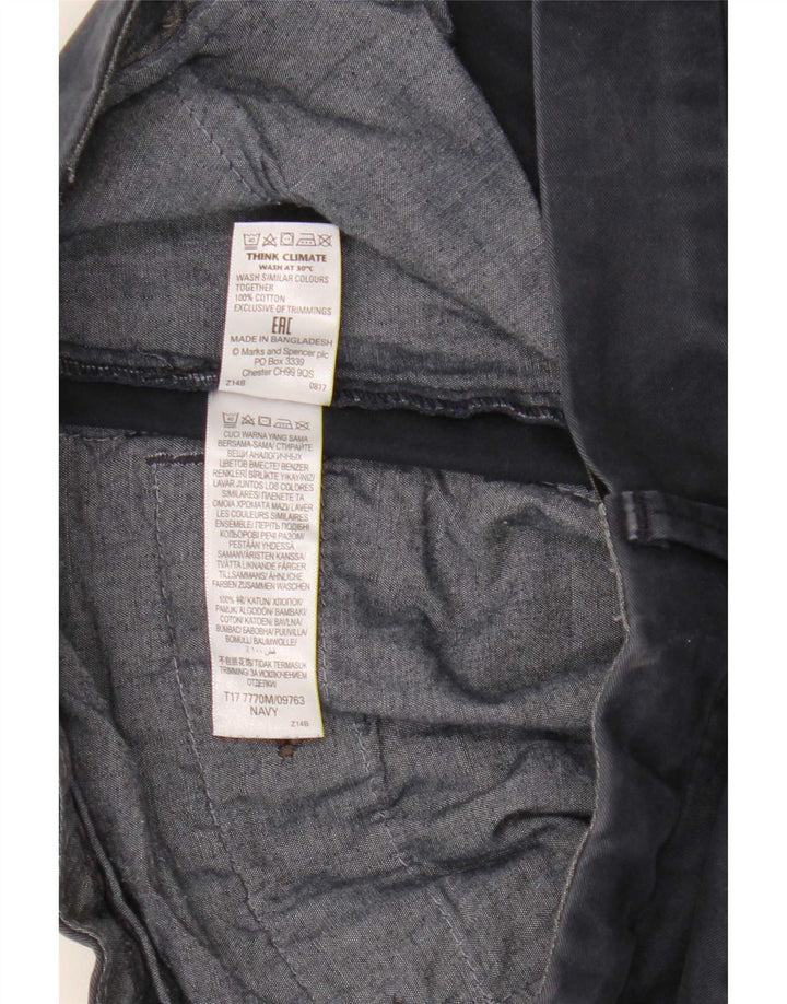 Marks & Spencer Pantalones cortos chinos para hombre W32 Algodón azul marino mediano