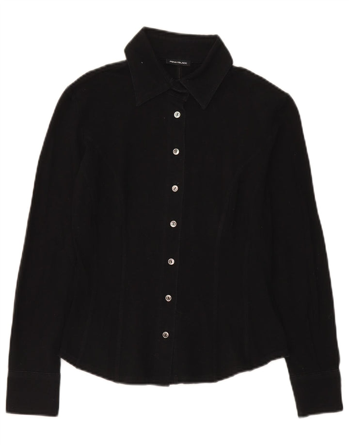 Penny Black Camisa para mujer UK 10 Small Black Cotton