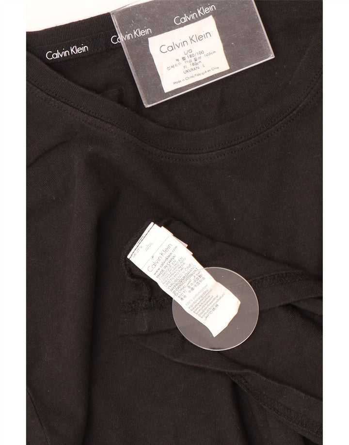 CALVIN KLEIN Top Hombre Manga Larga Grande Algodón Negro
