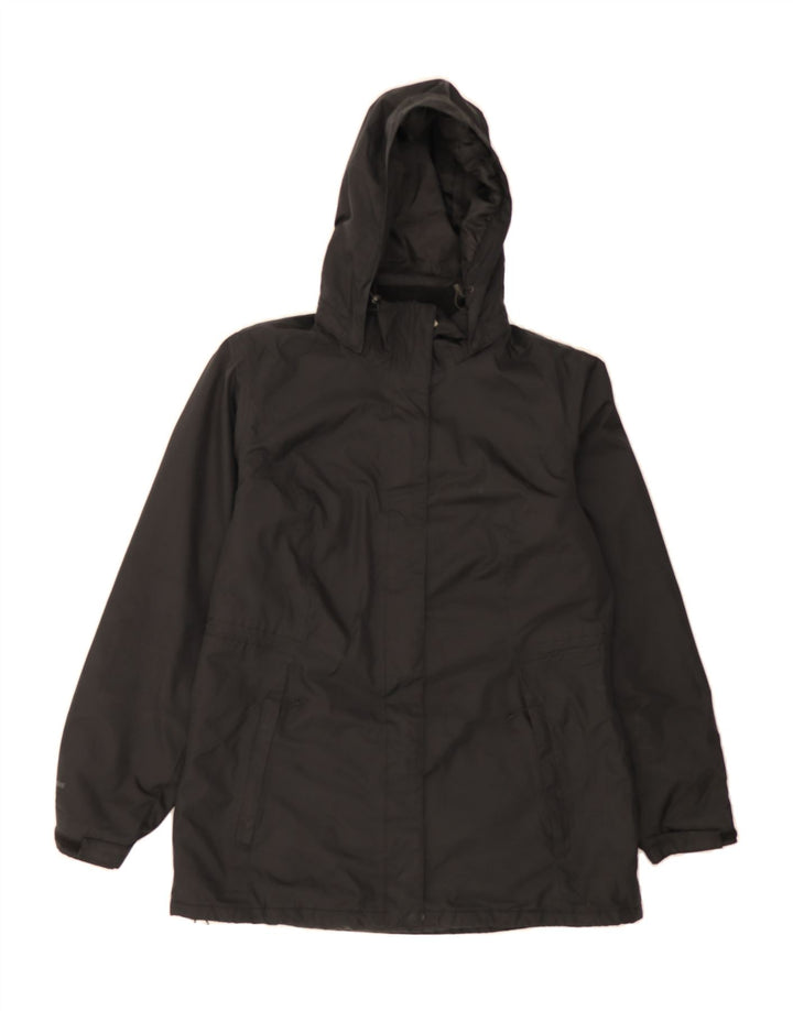 EDDIE BAUER Womens Hooded Windbreaker Jacket UK 14 Medium Black Polyester Vintage Eddie Bauer and Second-Hand Eddie Bauer from Messina Hembry 