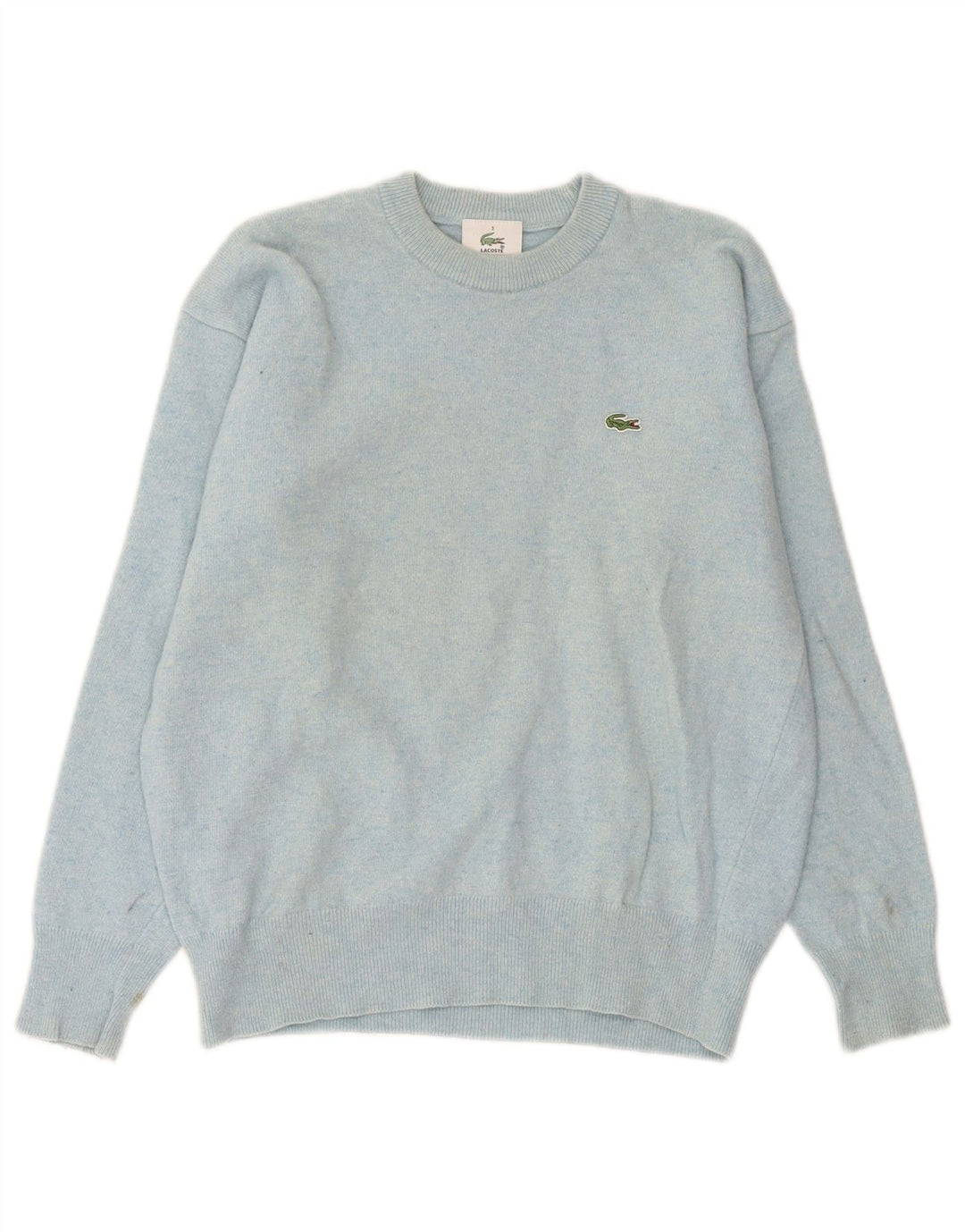 Lacoste - Jersey de cuello redondo para hombre, talla 3, lana de cordero azul pequeña