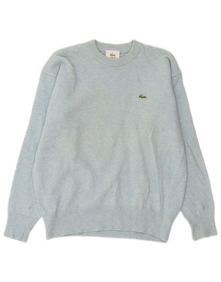 Lacoste - Jersey de cuello redondo para hombre, talla 3, lana de cordero azul pequeña
