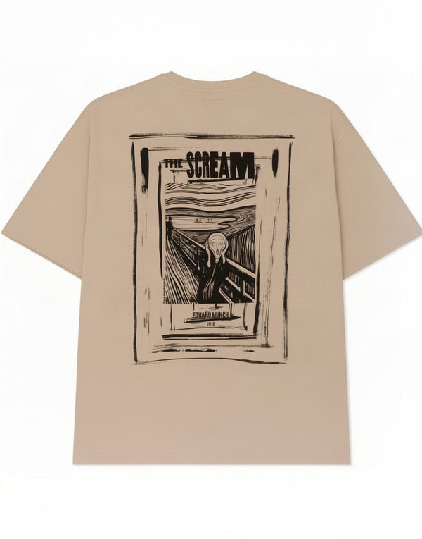 Jack & Jones - Camiseta gráfica para hombre, talla grande, algodón beige