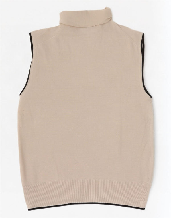 Zara Mujer Chaleco Tank Top UK 12 Medium Beige Viscosa