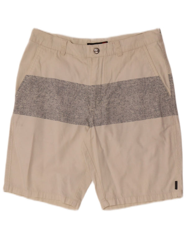 Pantalones cortos chinos Quiksilver para hombre W28 Small Beige Colorblock Cotton
