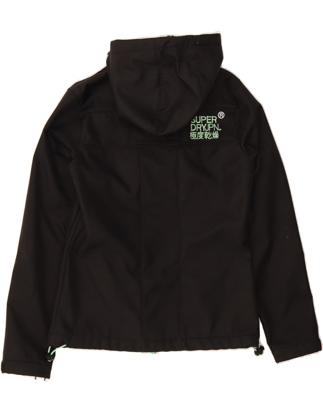 SUPERDRY Mens Hooded Windbreaker Jacket UK 34 XS Black Polyester Vintage Superdry and Second-Hand Superdry from Messina Hembry 