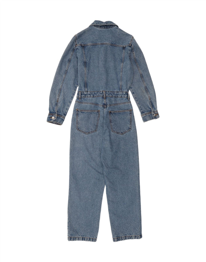 Zara Mujer Denim Mono UK 10 Pequeño Algodón Azul