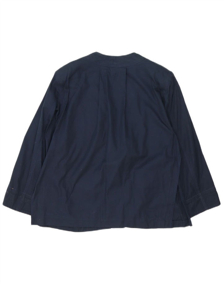 Vintage mujer chaqueta utilitaria Reino Unido 16 grande azul marino colorblock