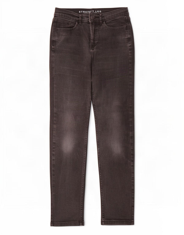 Marks & Spencer Vaqueros rectos para mujer UK 8 Small W28 L30 Algodón negro