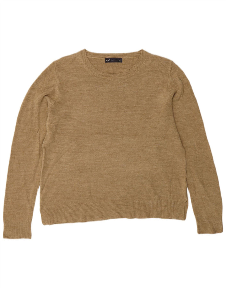MARKS & SPENCER Suéter para mujer Reino Unido 14 Medio Beige Acrílico