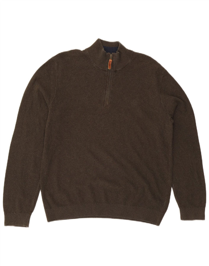 Jersey tipo jersey con cuello y cremallera para hombre de Fat Face Algodón caqui grande