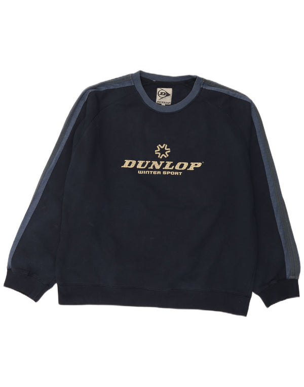 DUNLOP Sudadera gráfica para hombre Jumper XL Azul marino Colorblock Algodón