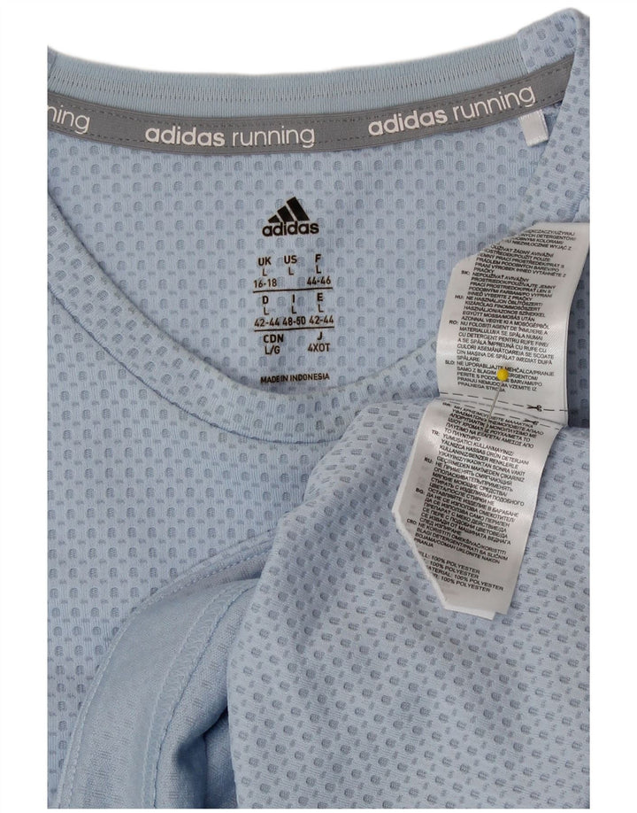 Adidas Camiseta Mujer Manga Larga ES 16/18 Grande Azul Poliéster