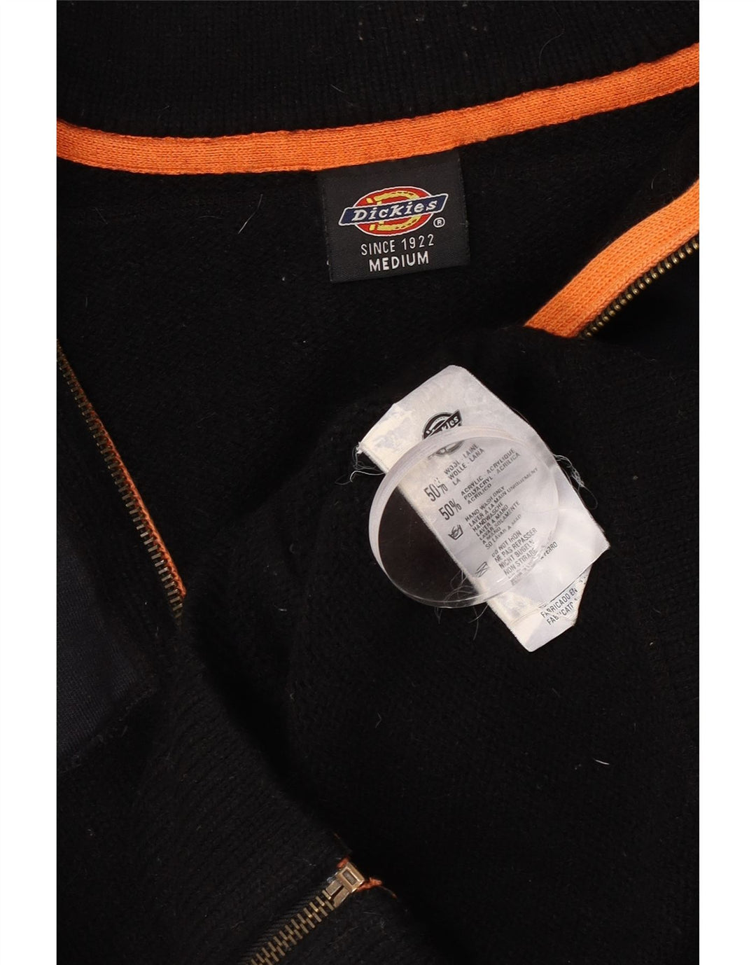 Dickies Hombre Cárdigan Gráfico De Lana Color Block Medio Negro