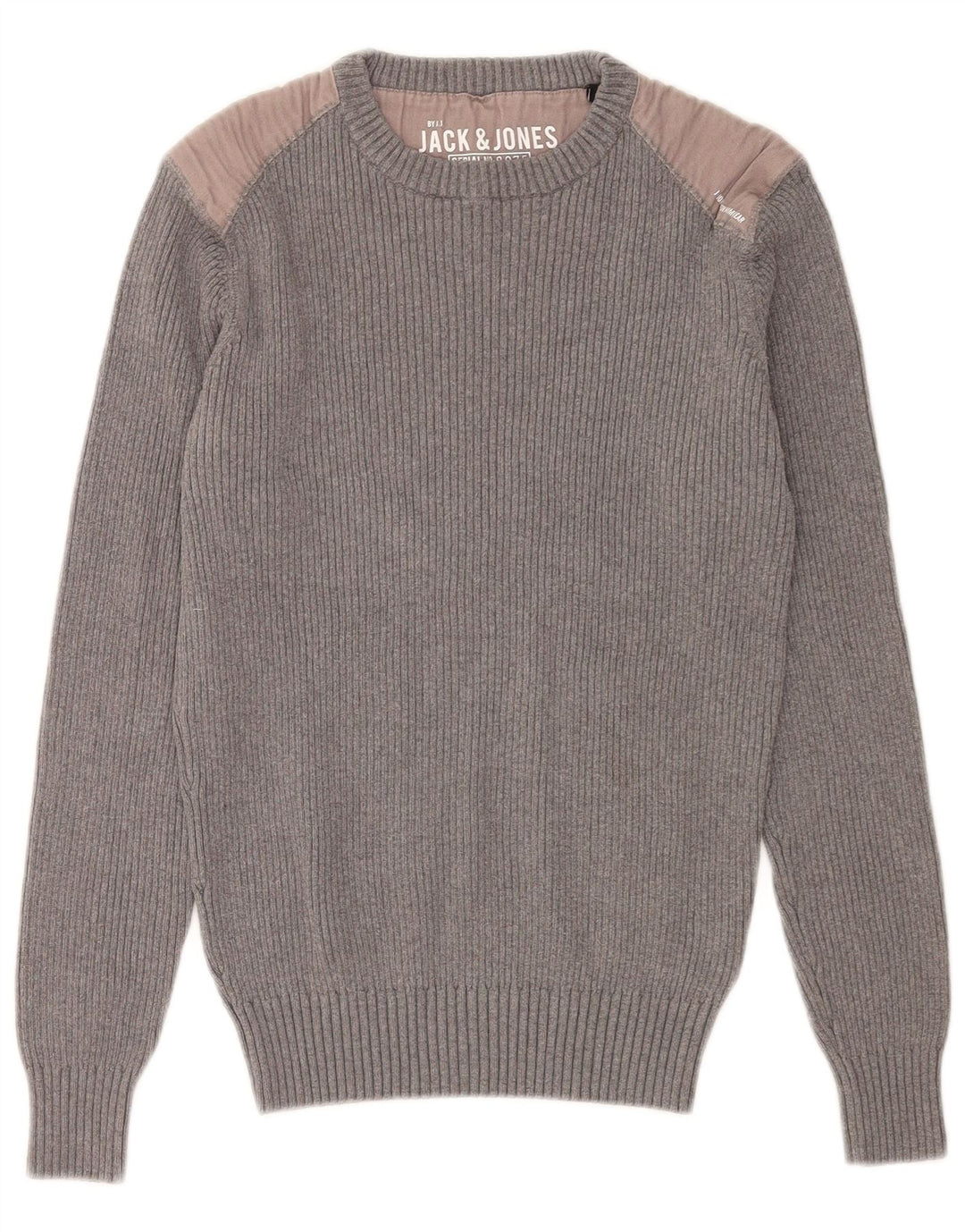 Jack & Jones Hombre Jersey De Cuello Redondo De Algodón Color Block Gris Medio