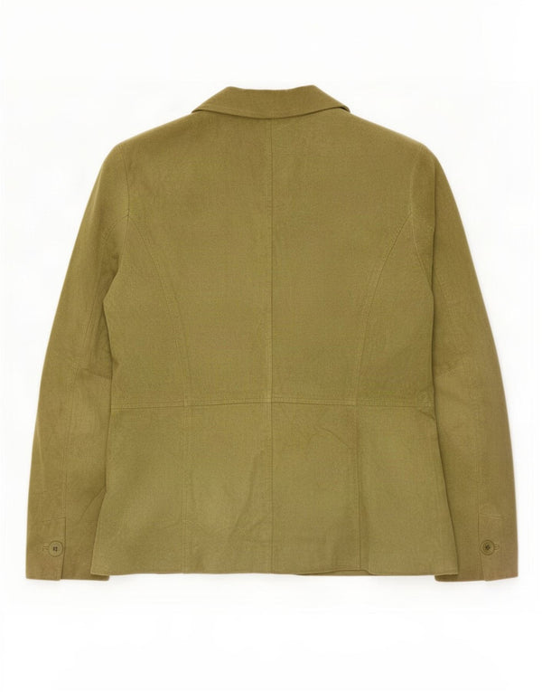 Liz Claiborne Chaqueta Blazer de Ante con 2 Botones para Mujer US 6 Cuero Verde Mediano