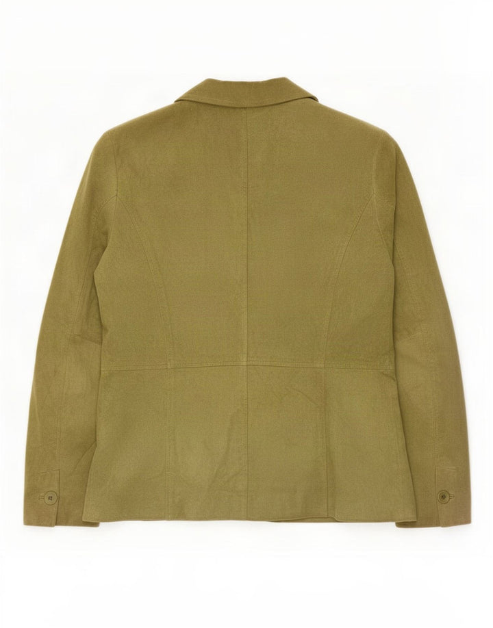 Liz Claiborne Chaqueta Blazer de Ante con 2 Botones para Mujer US 6 Cuero Verde Mediano