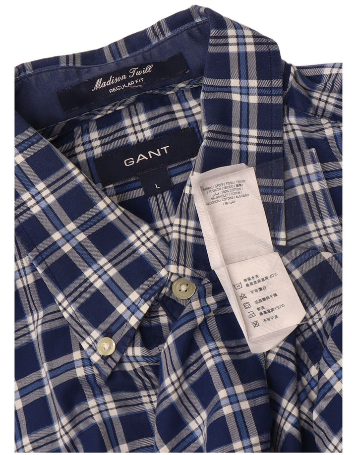 Gant Camisa Madison Regular Fit De Algodón A Cuadros Azul Marino Grande Para Hombre