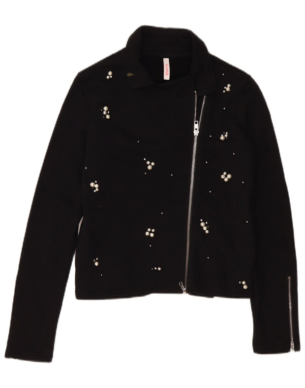 SUN68 Suéter tipo cárdigan para mujer UK 10 Small Algodón negro