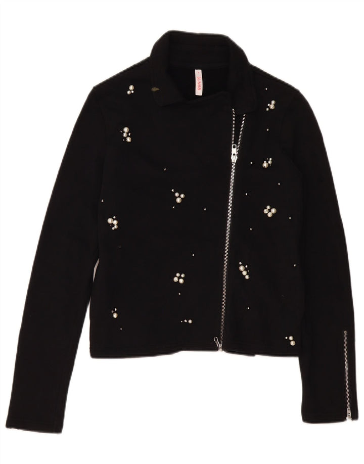 SUN68 Suéter tipo cárdigan para mujer UK 10 Small Algodón negro