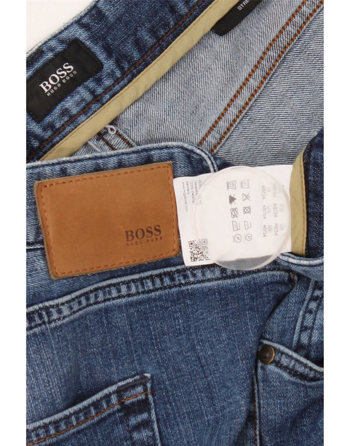 Vaqueros Hugo Boss Hombre Rectos W48 L34 Algodón Azul