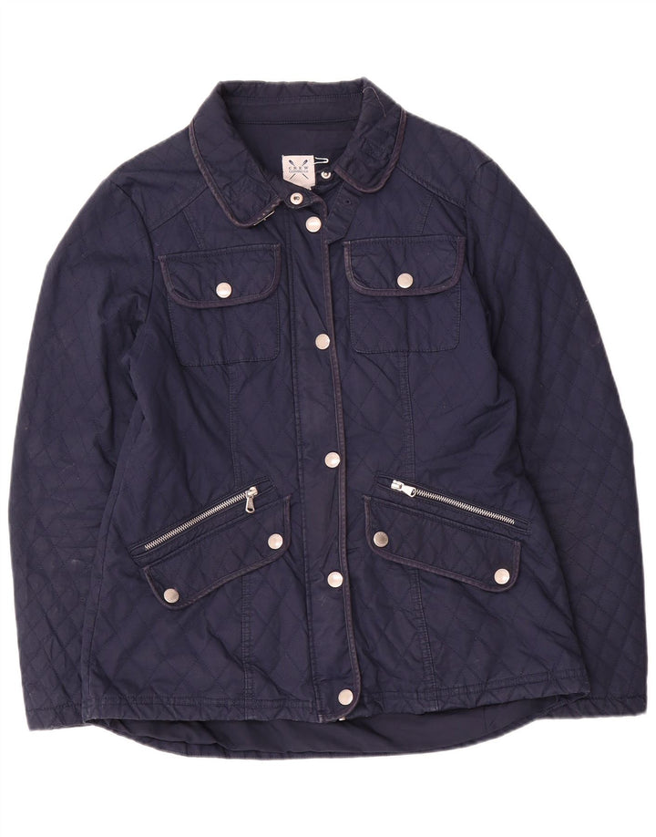 CREW CLOTHING Chaqueta acolchada para mujer UK 14 Algodón azul marino mediano