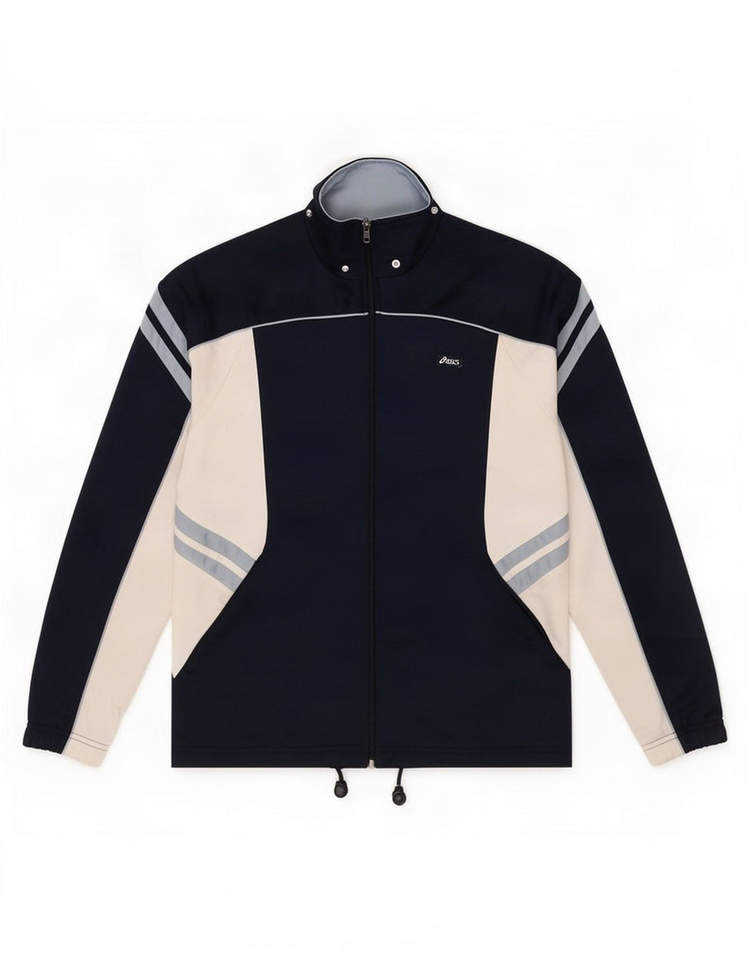 Asics Hombre Chándal Top Jacket Medium Azul Marino Colorblock Poliéster