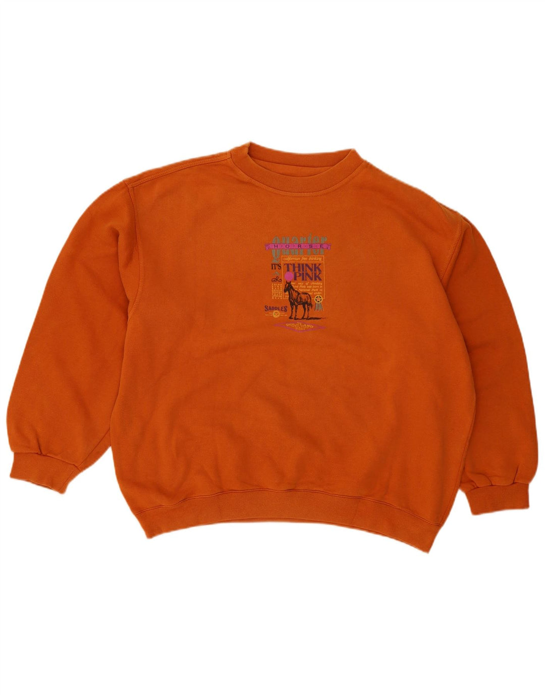 Think Pink Sudadera con gráfico extragrande para mujer, talla 40, talla grande, color naranja