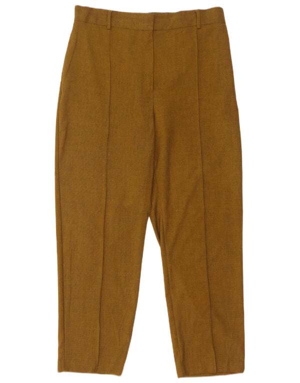 Marks & Spencer Pantalones de traje de cintura alta para mujer UK 46 Large W32 L28 Caqui