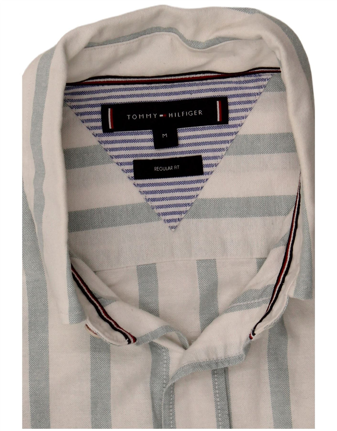 Camisa Tommy Hilfiger de corte regular para hombre de algodón a rayas blancas medianas