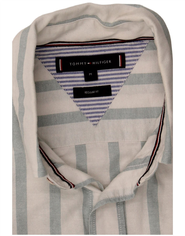 Camisa Tommy Hilfiger de corte regular para hombre de algodón a rayas blancas medianas