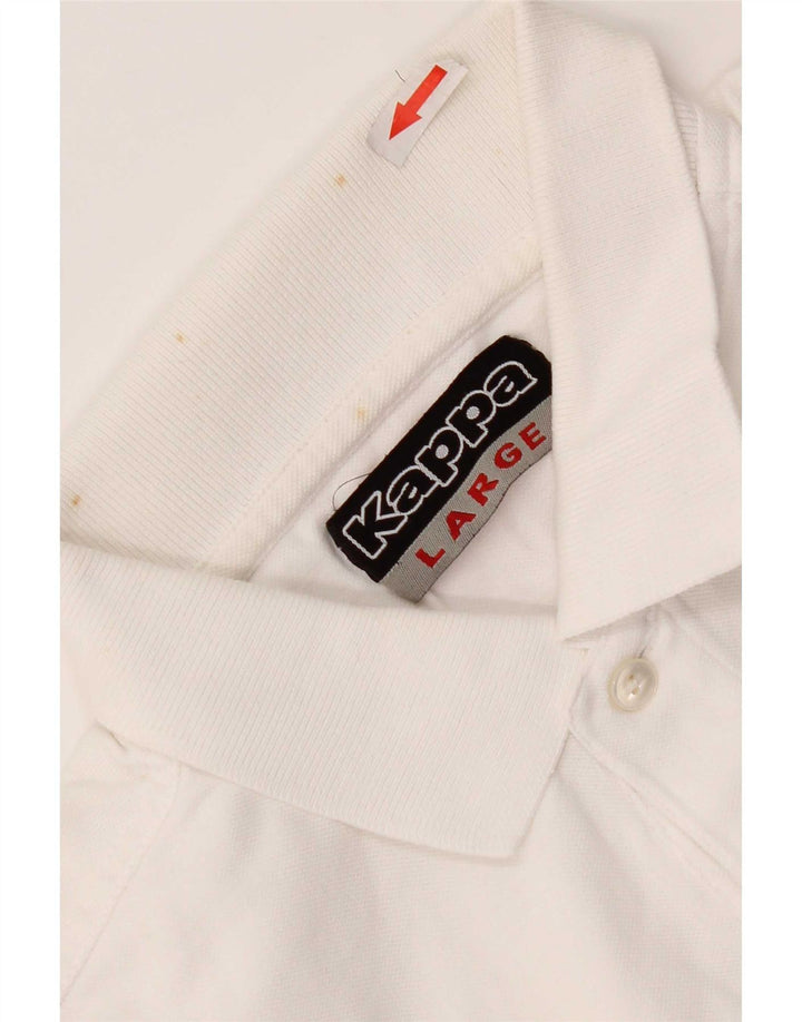 Kappa Polo Hombre Grande Blanco Algodón