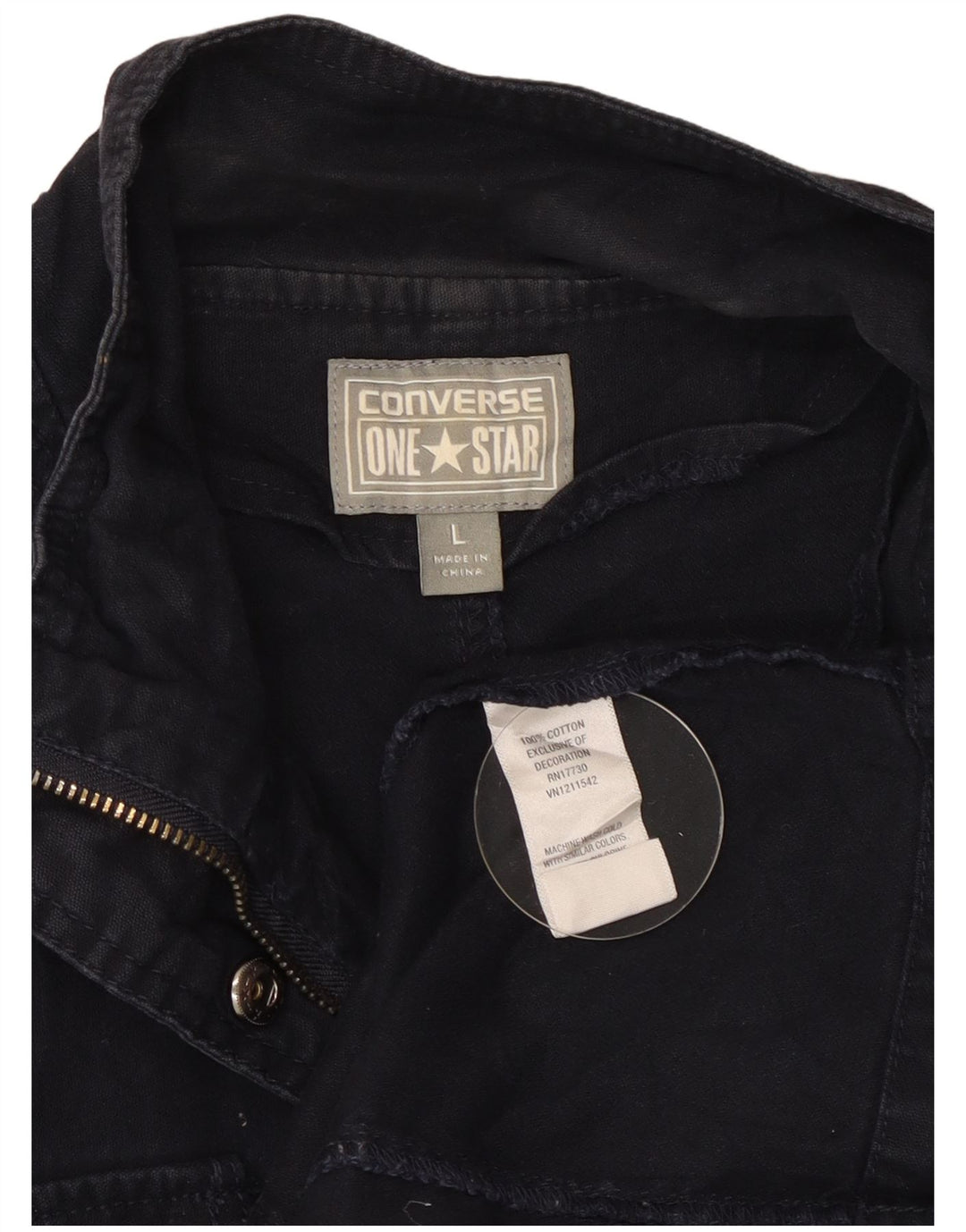 Converse Mujer Utility Jacket UK 16 Grande Azul Marino Algodón