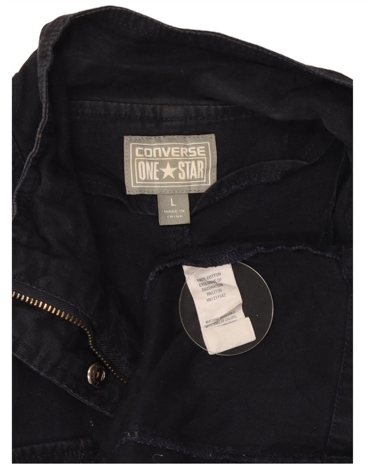 Converse Mujer Utility Jacket UK 16 Grande Azul Marino Algodón