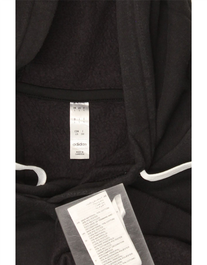 Adidas - Sudadera con capucha para hombre, talla grande, algodón negro