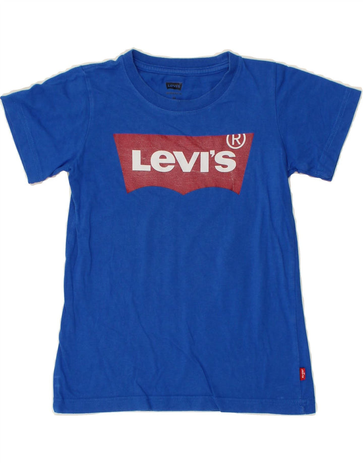 LEVI'S Boys Graphic T-Shirt Top 7-8 Years Blue Cotton Vintage Levi's and Second-Hand Levi's from Messina Hembry 